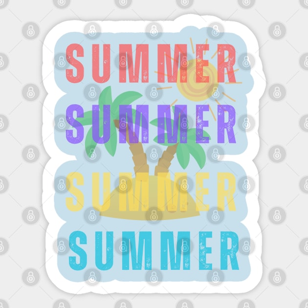 Summer Tee-Sunny Day with palm Trees Sticker by Mangú Shop RD